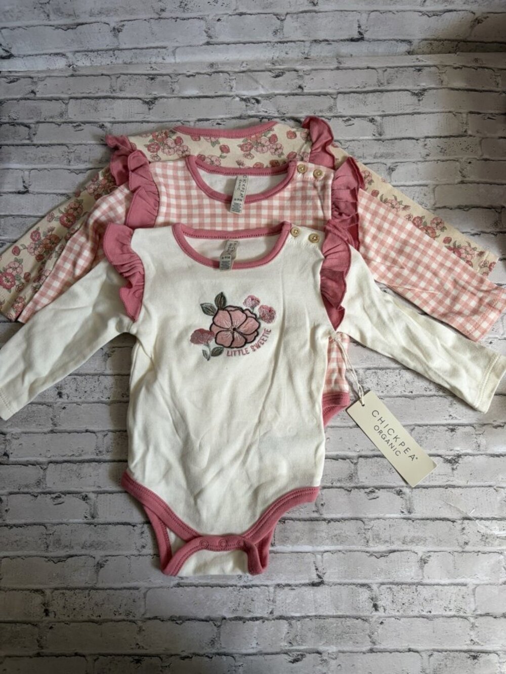 Chickpea Girls 3pk Pink One Piece Size 6-9mo NWT